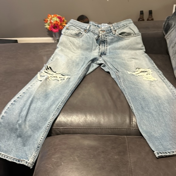 Levis Men's 505 Distressed Stone Washed Jeans Excel cond. Size 38x30 - Picture 4 of 5